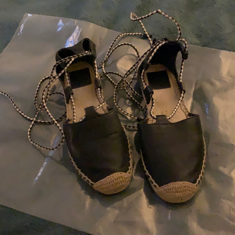 Tory Burch leather candle tie espadrilles